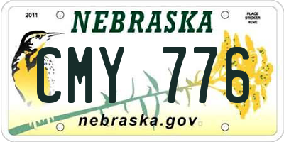 NE license plate CMY776