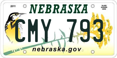 NE license plate CMY793