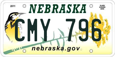 NE license plate CMY796