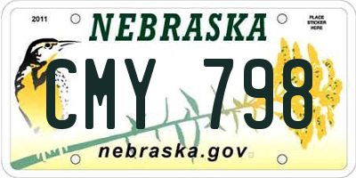 NE license plate CMY798