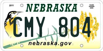 NE license plate CMY804
