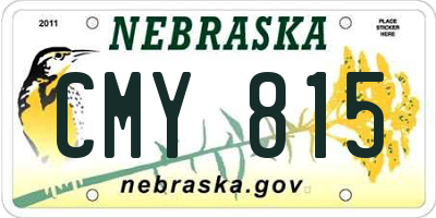 NE license plate CMY815