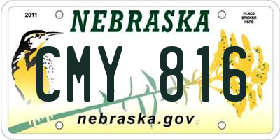 NE license plate CMY816