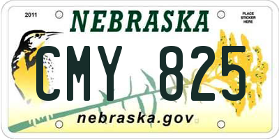 NE license plate CMY825