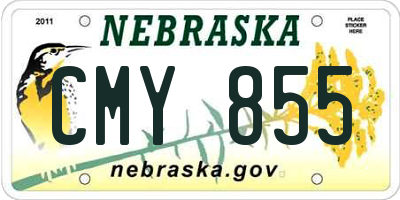 NE license plate CMY855