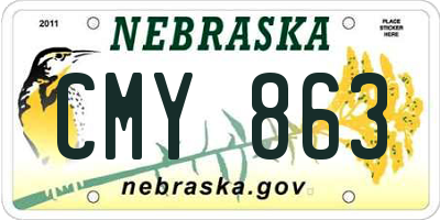 NE license plate CMY863