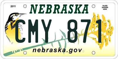 NE license plate CMY871