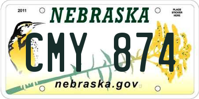 NE license plate CMY874