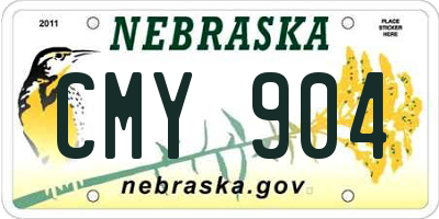 NE license plate CMY904