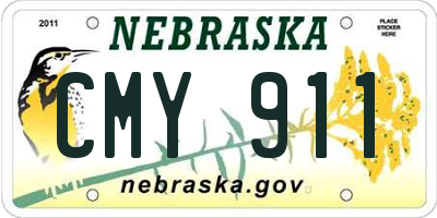 NE license plate CMY911