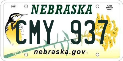 NE license plate CMY937