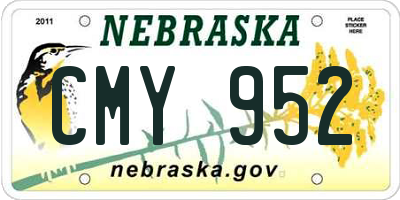 NE license plate CMY952