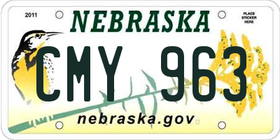 NE license plate CMY963