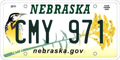 NE license plate CMY971