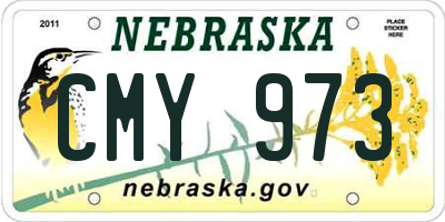 NE license plate CMY973