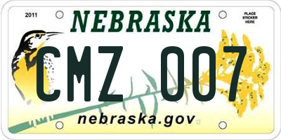 NE license plate CMZ007