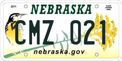 NE license plate CMZ021