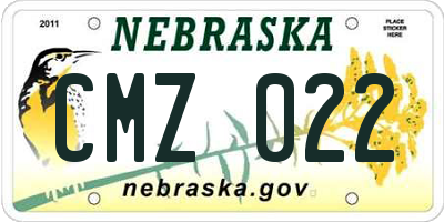 NE license plate CMZ022