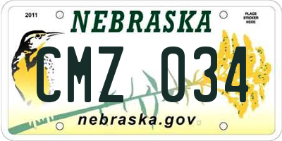NE license plate CMZ034
