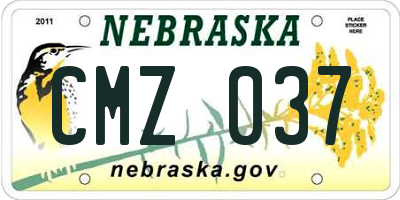 NE license plate CMZ037