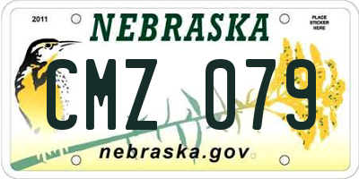 NE license plate CMZ079