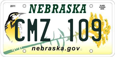 NE license plate CMZ109