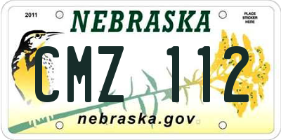NE license plate CMZ112
