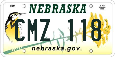 NE license plate CMZ118