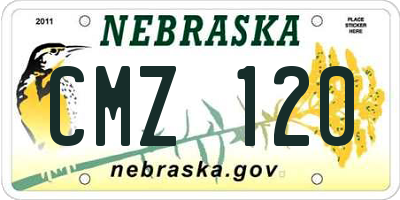 NE license plate CMZ120