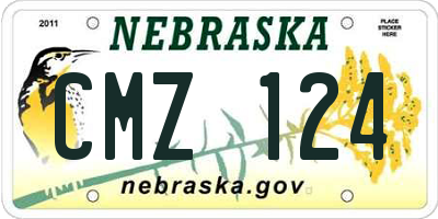 NE license plate CMZ124