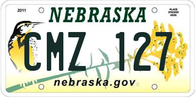NE license plate CMZ127