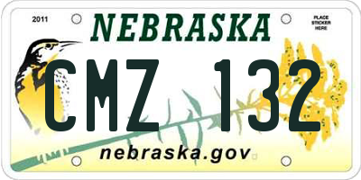 NE license plate CMZ132