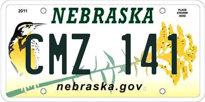 NE license plate CMZ141