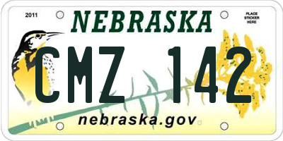 NE license plate CMZ142