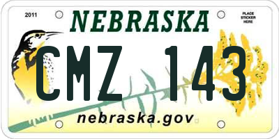 NE license plate CMZ143