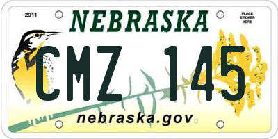 NE license plate CMZ145