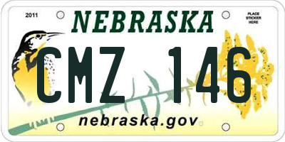 NE license plate CMZ146