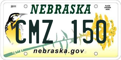 NE license plate CMZ150