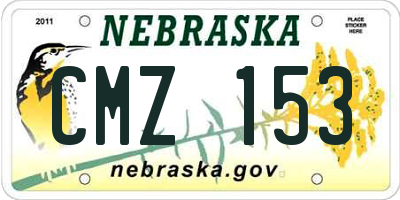 NE license plate CMZ153
