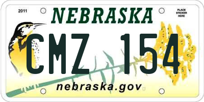 NE license plate CMZ154