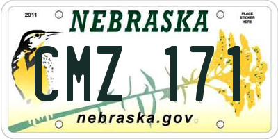 NE license plate CMZ171