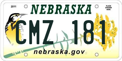 NE license plate CMZ181