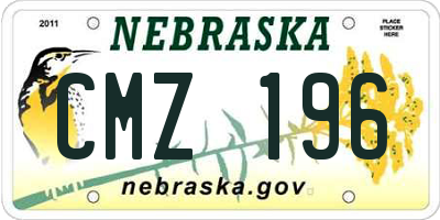 NE license plate CMZ196
