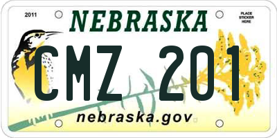 NE license plate CMZ201