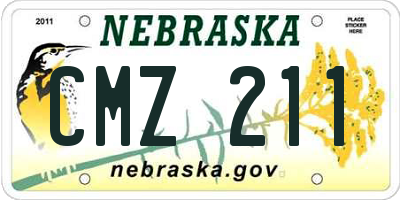 NE license plate CMZ211