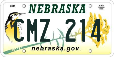 NE license plate CMZ214