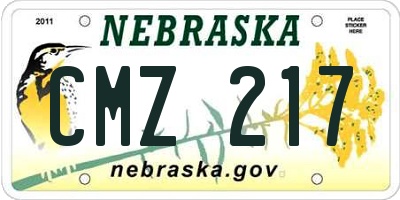 NE license plate CMZ217