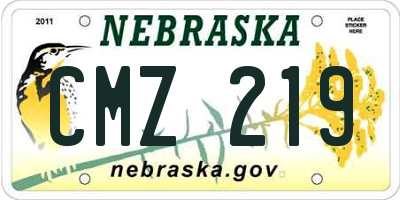 NE license plate CMZ219