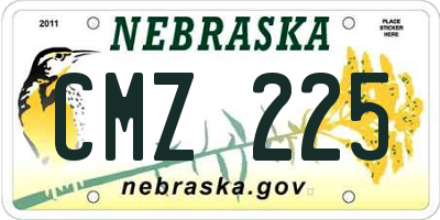 NE license plate CMZ225