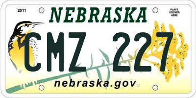 NE license plate CMZ227